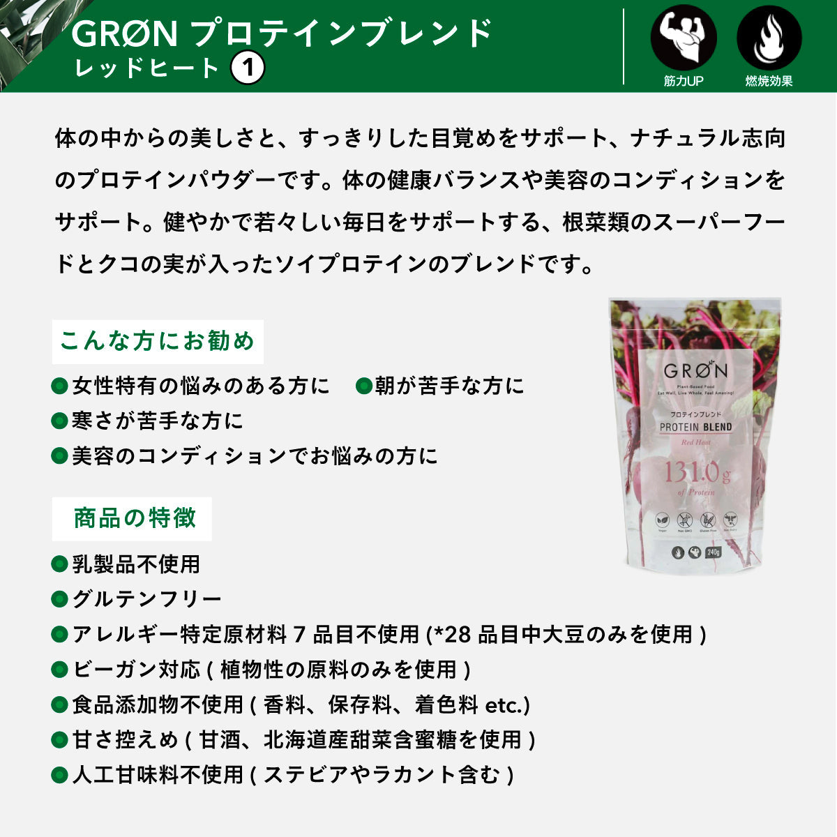 GRON プロテインブレンド (レッドヒート) 240g