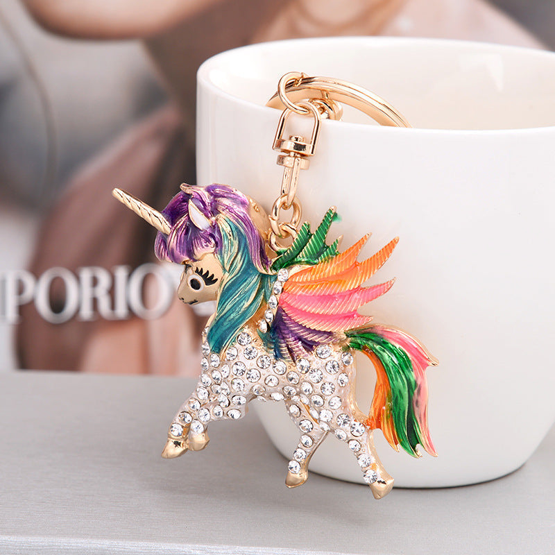 Luxury Rhinestone - Stainless Steel- Key Ring, Unicorn..