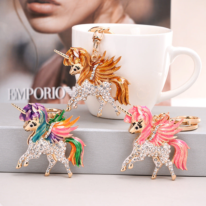 Luxury Rhinestone - Stainless Steel- Key Ring, Unicorn..
