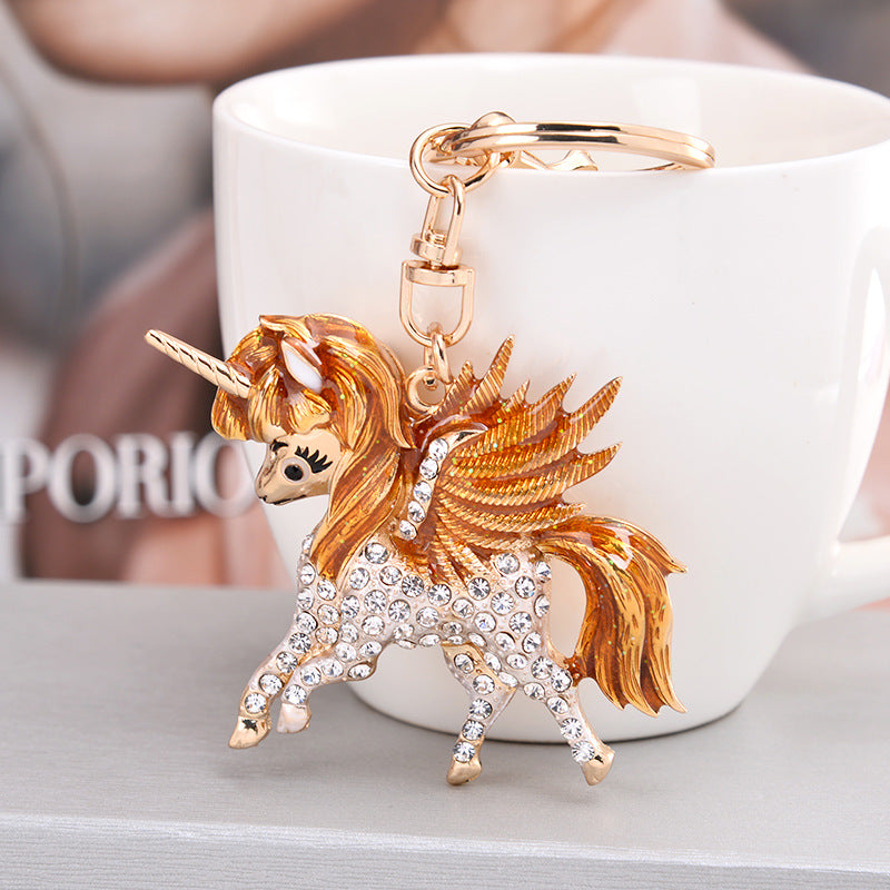 Luxury Rhinestone - Stainless Steel- Key Ring, Unicorn..