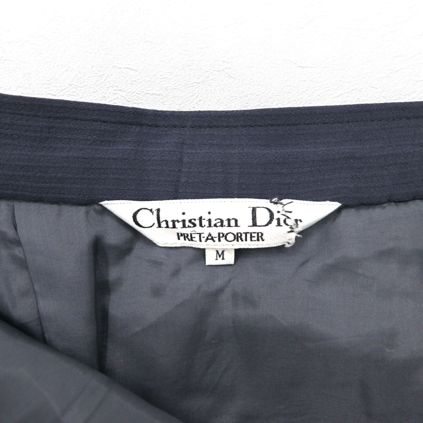 Christian Dior オールド PRET-A-PORTER プリーツスカート M グレー ウール 日本製