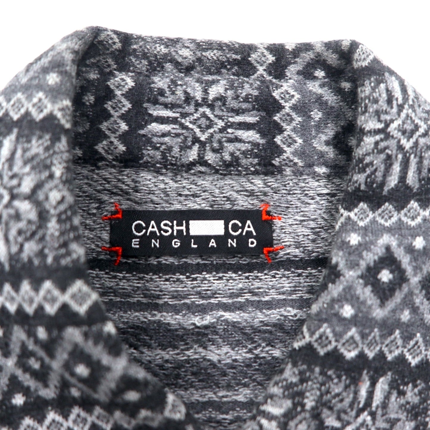 CASH CA Cut-Off Shirt, Size M, Gray, All-Over Print, Nordic Style, CAW11-SH0011, Made in Japan