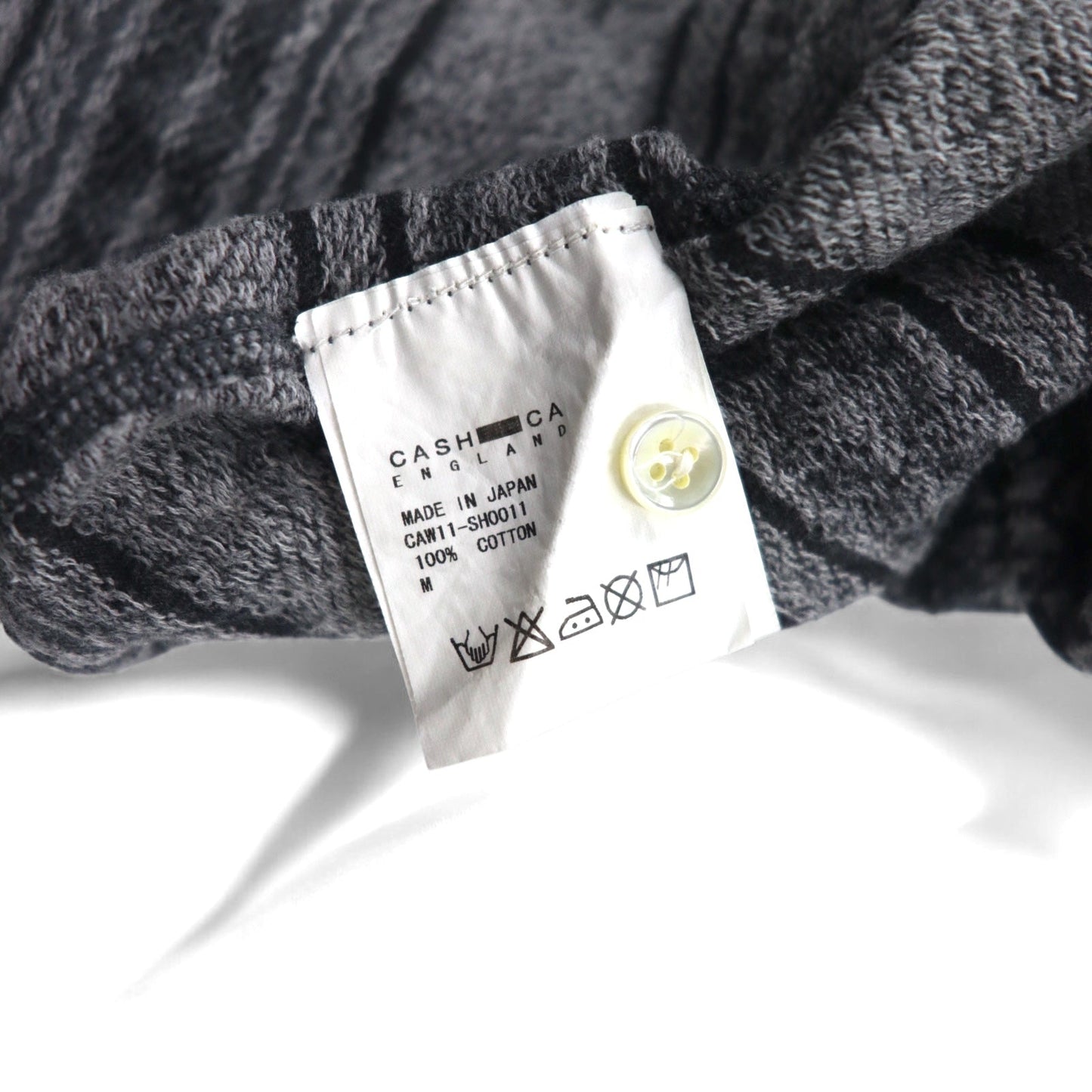 CASH CA Cut-Off Shirt, Size M, Gray, All-Over Print, Nordic Style, CAW11-SH0011, Made in Japan