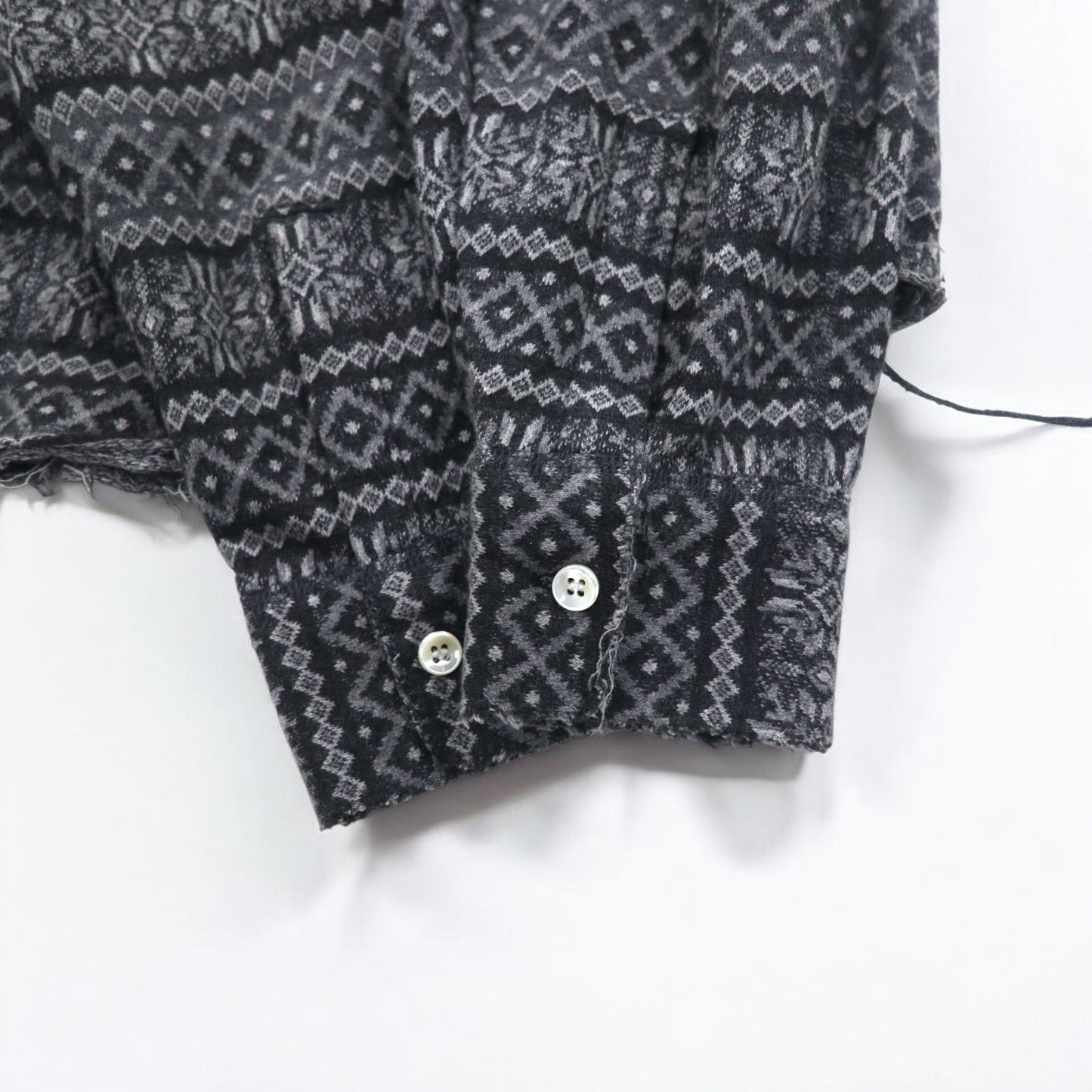 CASH CA Cut-Off Shirt, Size M, Gray, All-Over Print, Nordic Style, CAW11-SH0011, Made in Japan