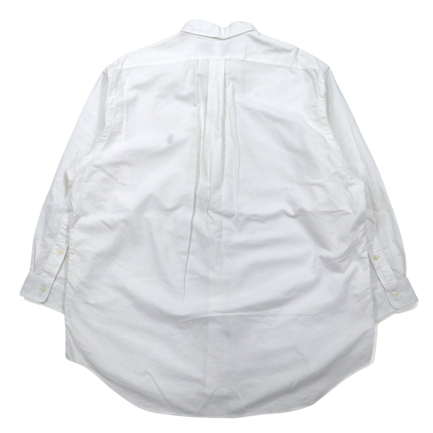 RALPH LAUREN 90s YARMOUTH Oxford Button-Down Shirt, Size XL, White Cotton, Small Pony Embroidery, Made in Jamaica