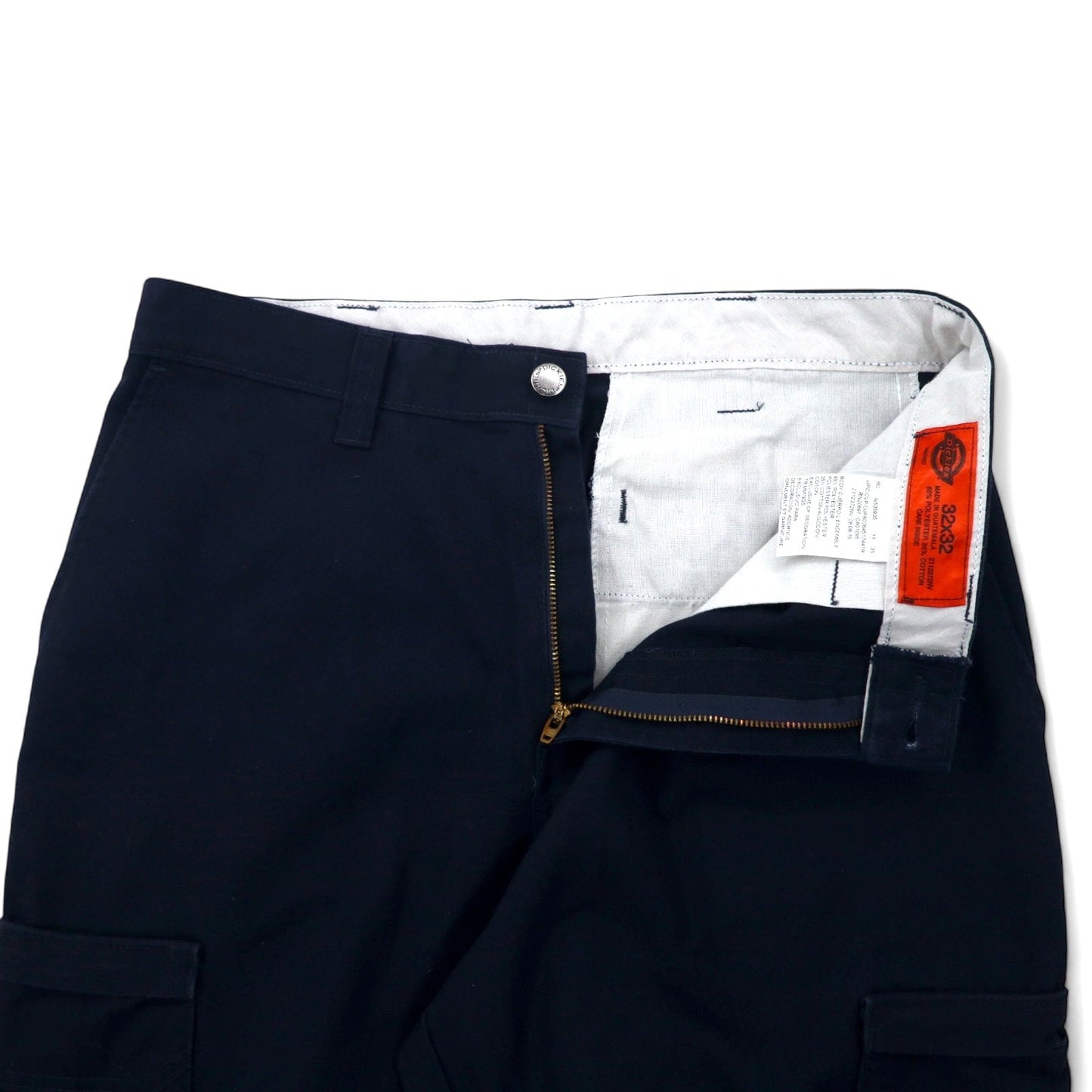 Dickies Cargo Work Pants, Size 32, Navy Polyester Cotton Chino, 2112372