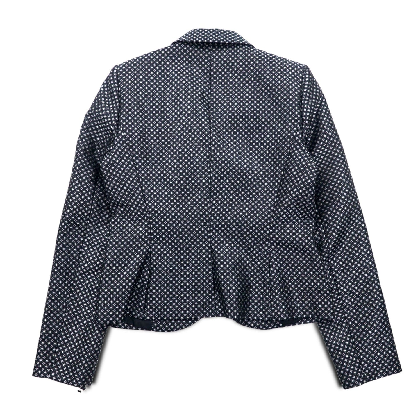 Calvin Klein 2B tailored jacket, size S, silver, monogram print, polyester