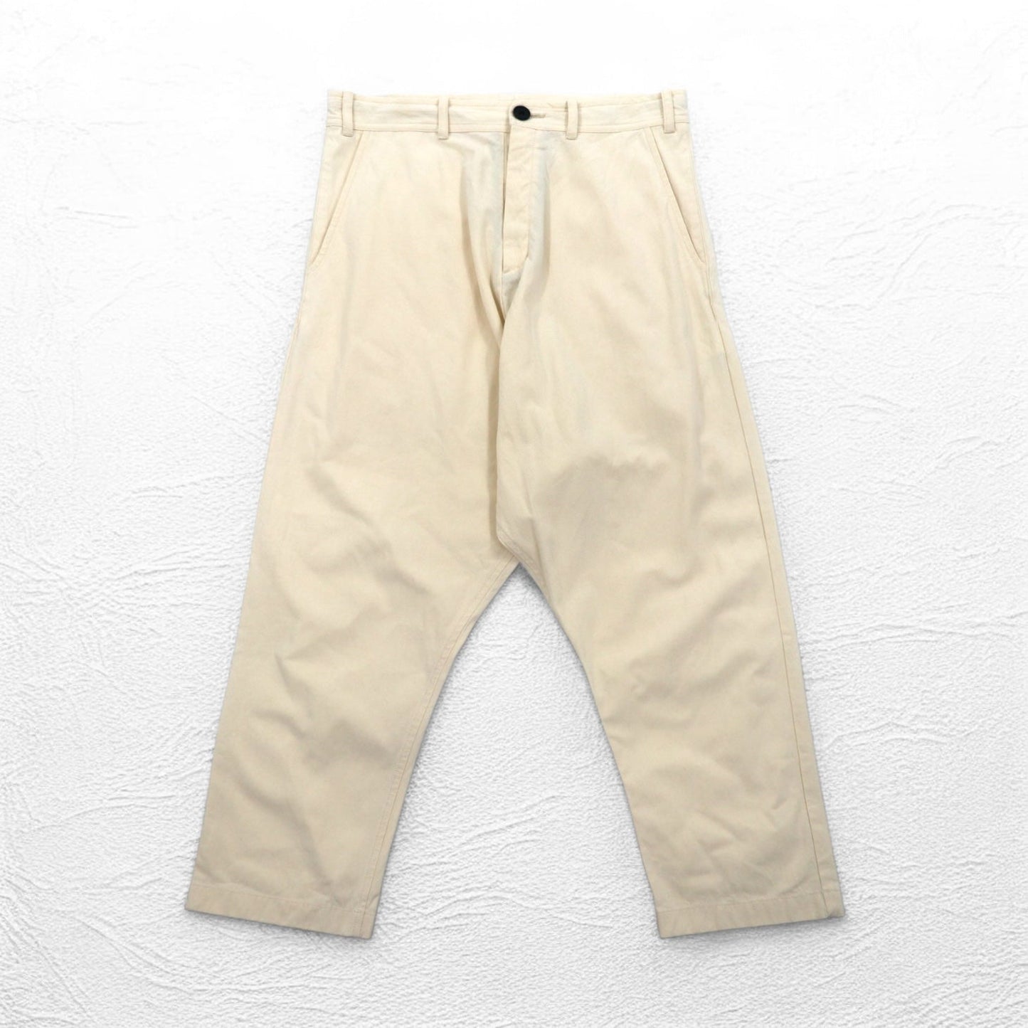 O project ワイド サルエル パンツ REGULAR FIT TROUSERS トラウザーズ S コットン ベージュ 日本製