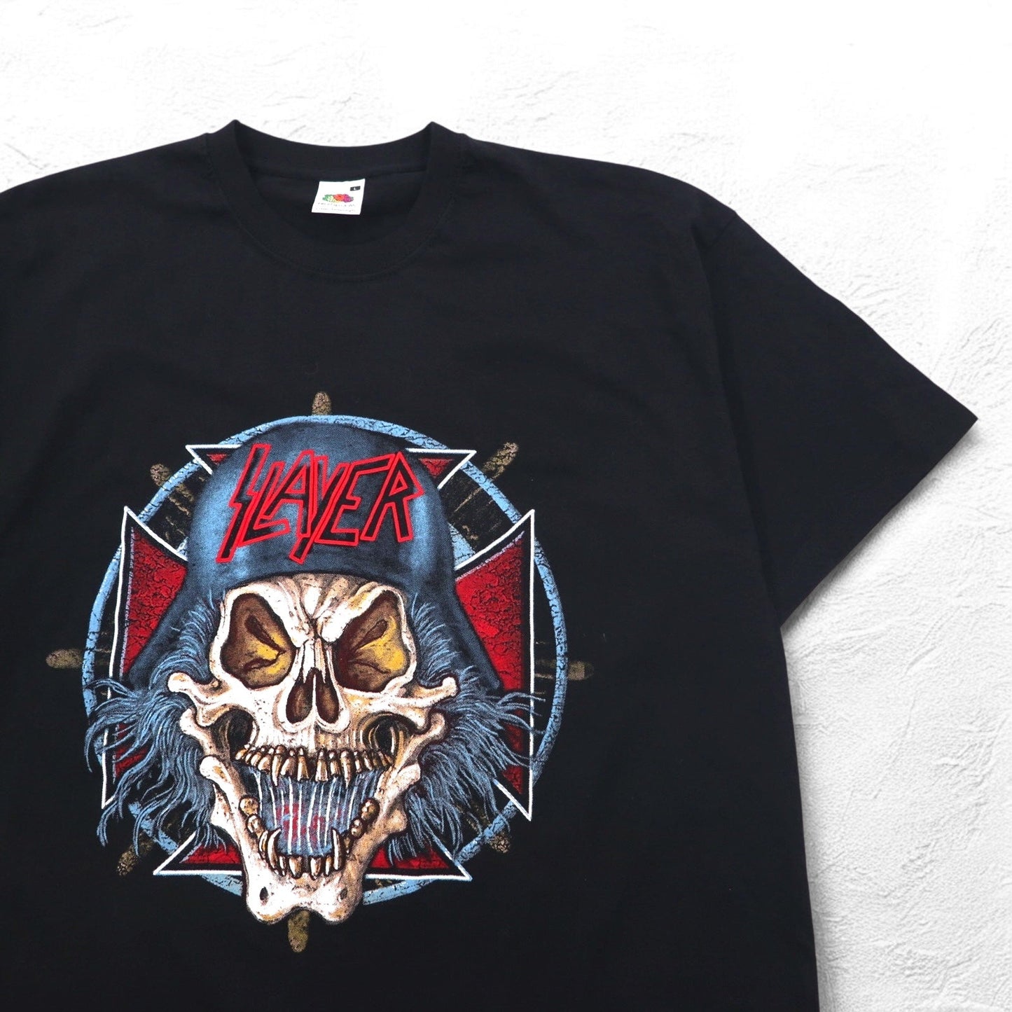 SLAYER スレイヤー バンド Tシャツ L ブラック コットン 両面プリント スカル FRUIT OF THE LOOM モロッコ製