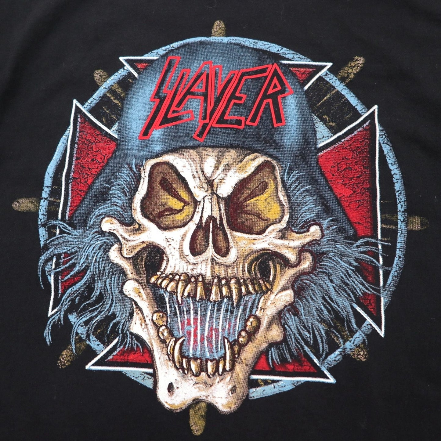 SLAYER スレイヤー バンド Tシャツ L ブラック コットン 両面プリント スカル FRUIT OF THE LOOM モロッコ製