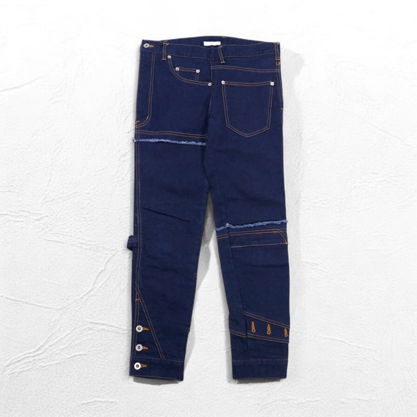 WhoWhat Puzzle Denim Pants, Size S, Indigo Blue, Stretch, Made in Japan