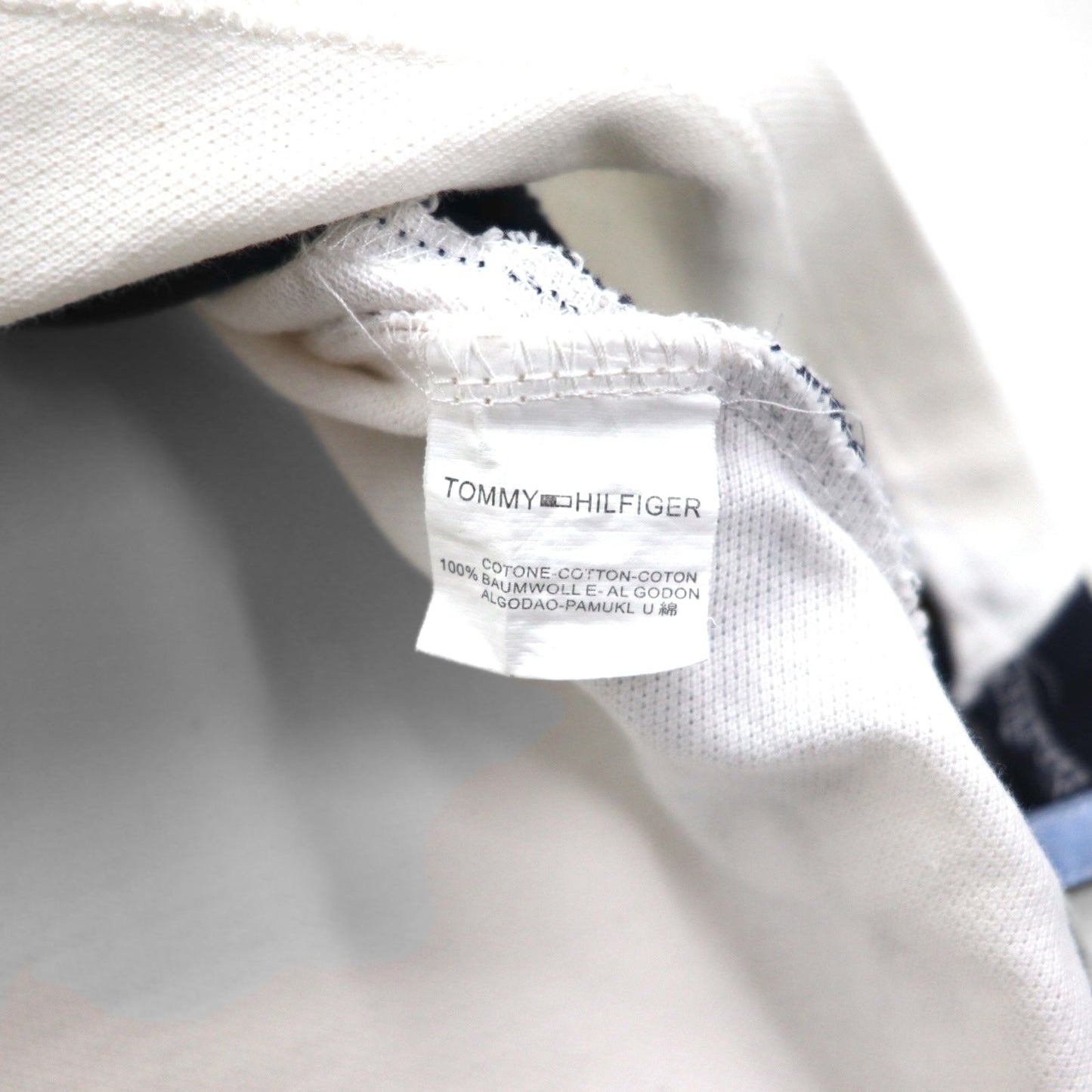TOMMY HILFIGER Polo Shirt, Size L, White Cotton, Pique, Numbering, Logo Embroidery, Unused