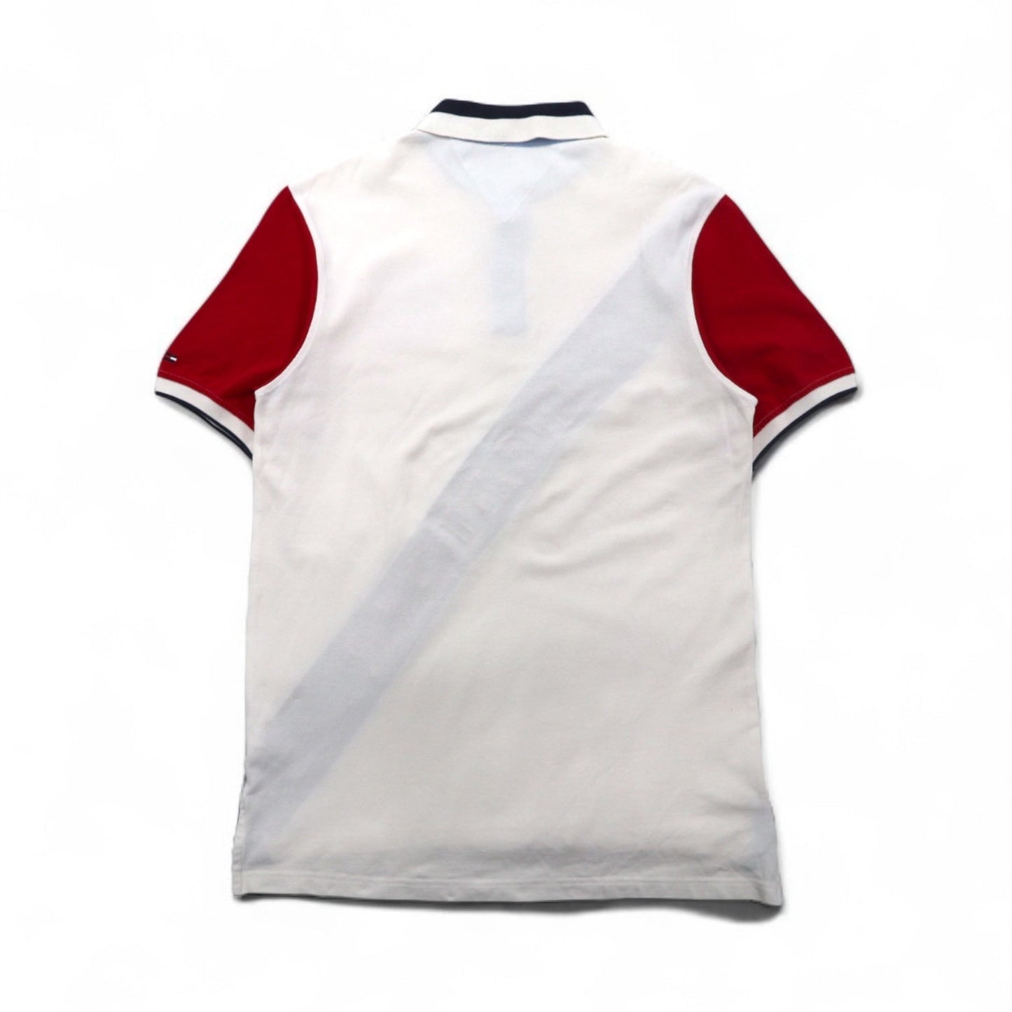 TOMMY HILFIGER Polo Shirt, Size L, White Cotton, Pique, Numbering, Logo Embroidery, Unused