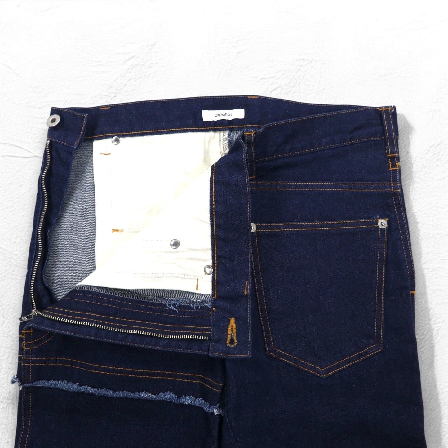 WhoWhat Puzzle Denim Pants, Size S, Indigo Blue, Stretch, Made in Japan