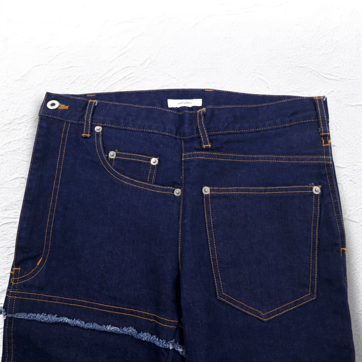 WhoWhat Puzzle Denim Pants, Size S, Indigo Blue, Stretch, Made in Japan