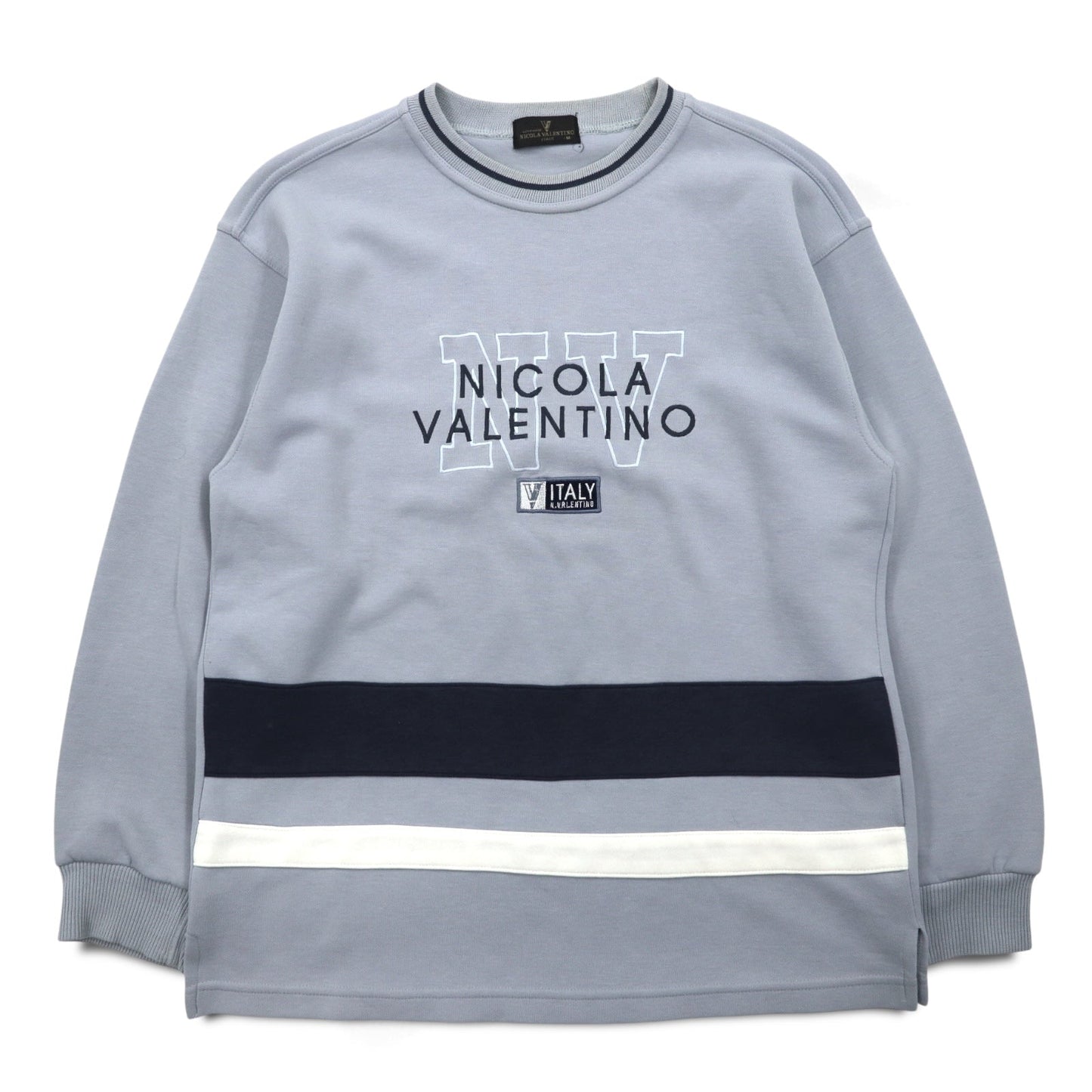 90s NICOLA VALENTINO logo embroidered sweatshirt, size M, blue cotton