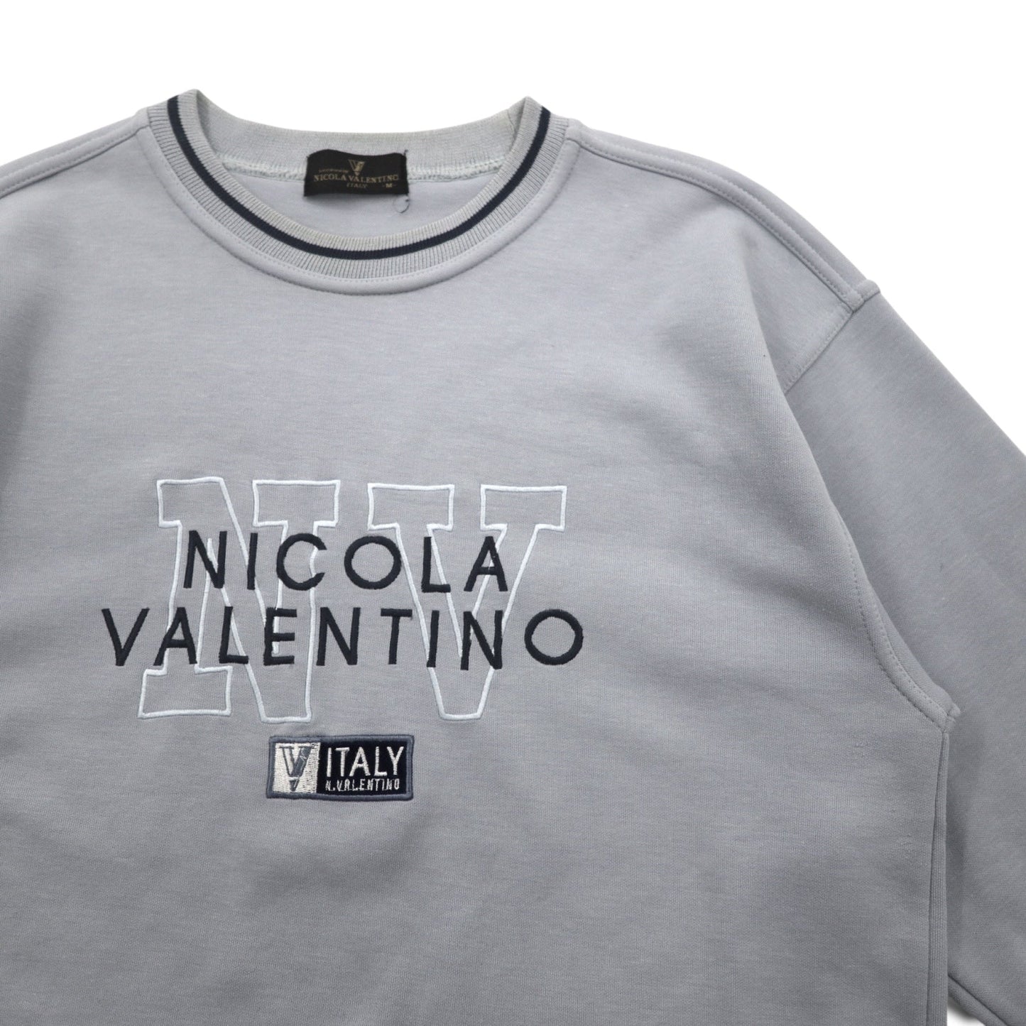 90s NICOLA VALENTINO logo embroidered sweatshirt, size M, blue cotton