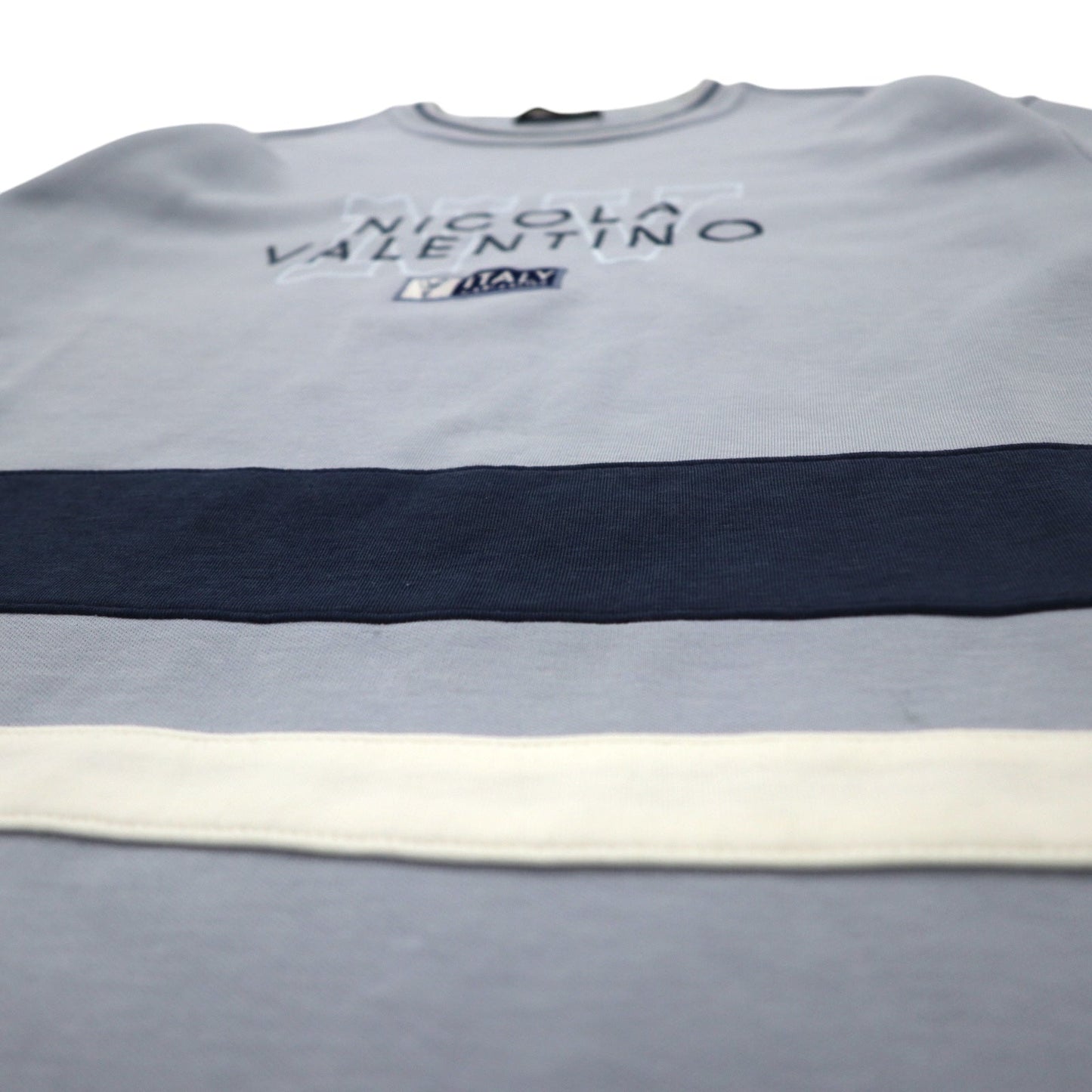 90s NICOLA VALENTINO logo embroidered sweatshirt, size M, blue cotton