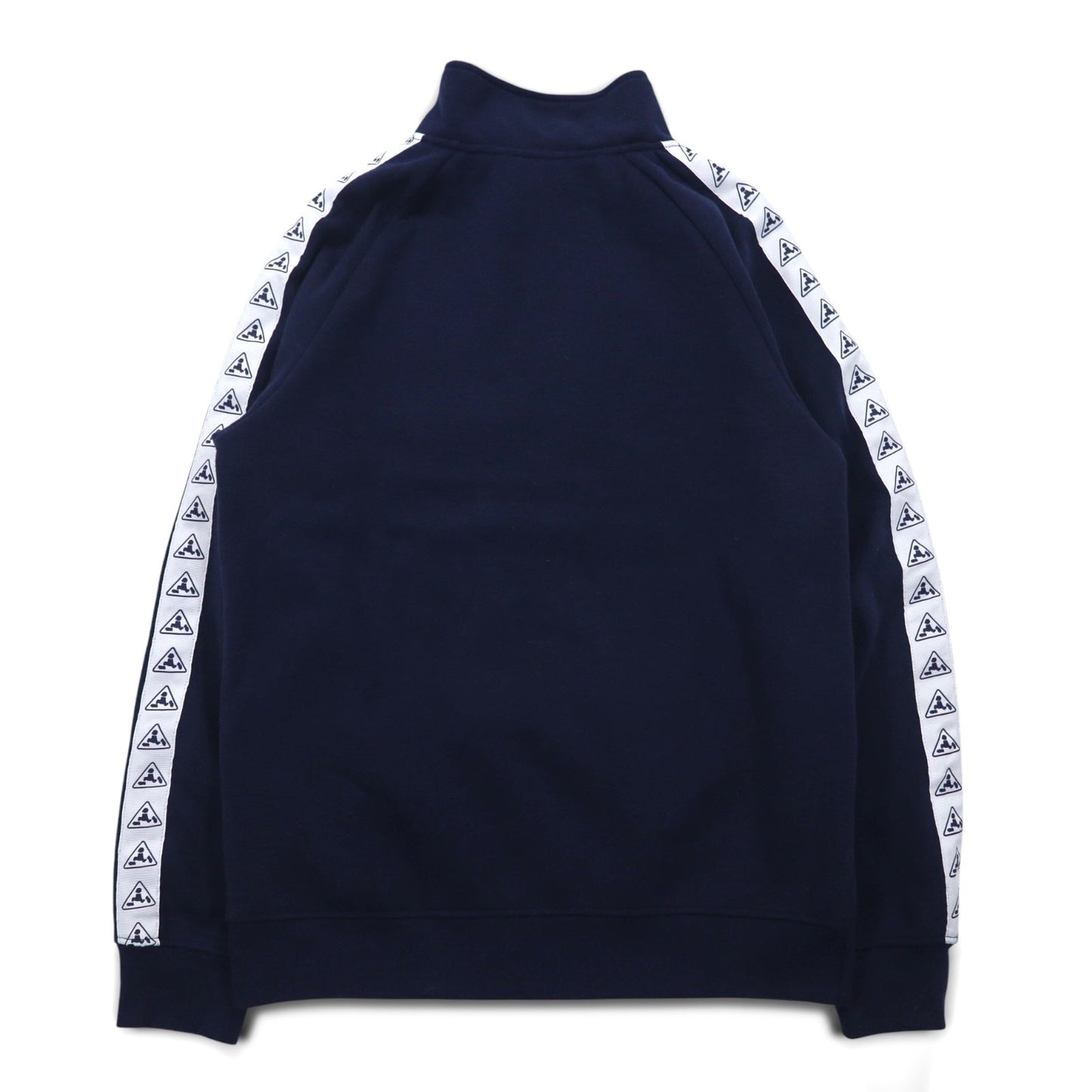 PLENTY TOUGH SPORT 90s Half-Zip Sweatshirt, Size M, Navy, Tricolor, Fleece-Lined, Tape Logo