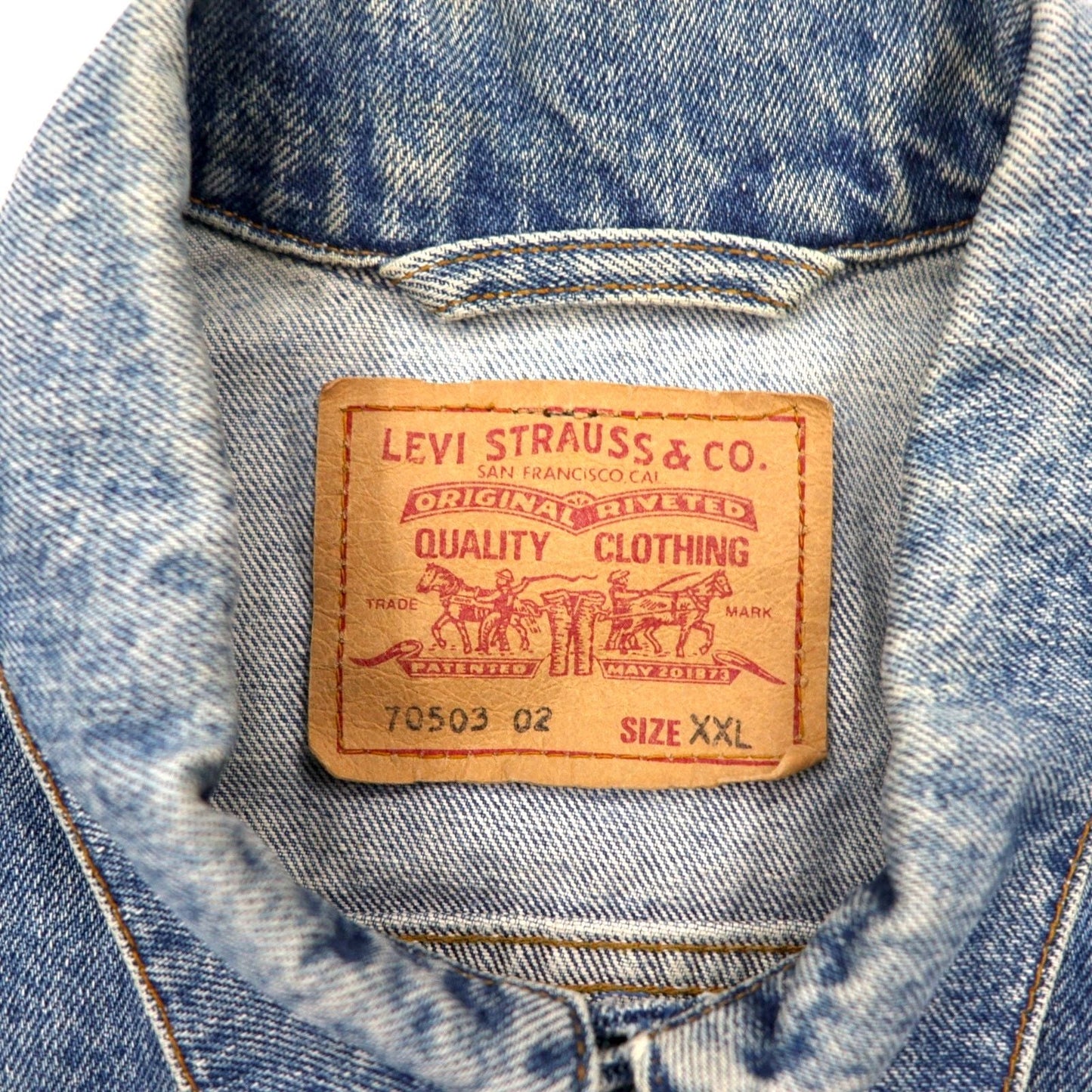 Levi's クロアチア製 90年代 ユーロモデル 70503 デニムジャケット Gジャン 2XL インディゴ ブルー