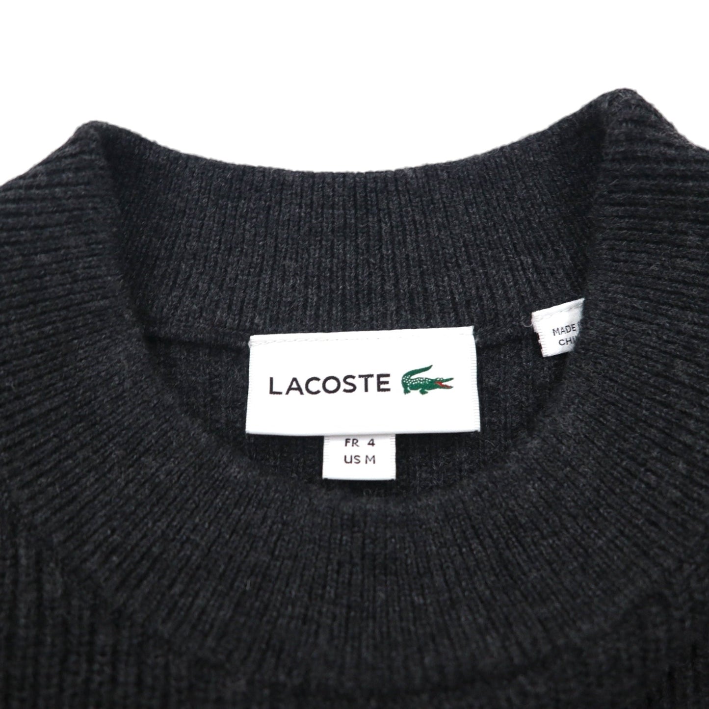 LACOSTE コマンド ニット セーター M ウール Dressinn Sweatere エポレット エルボーパッチ AH9167