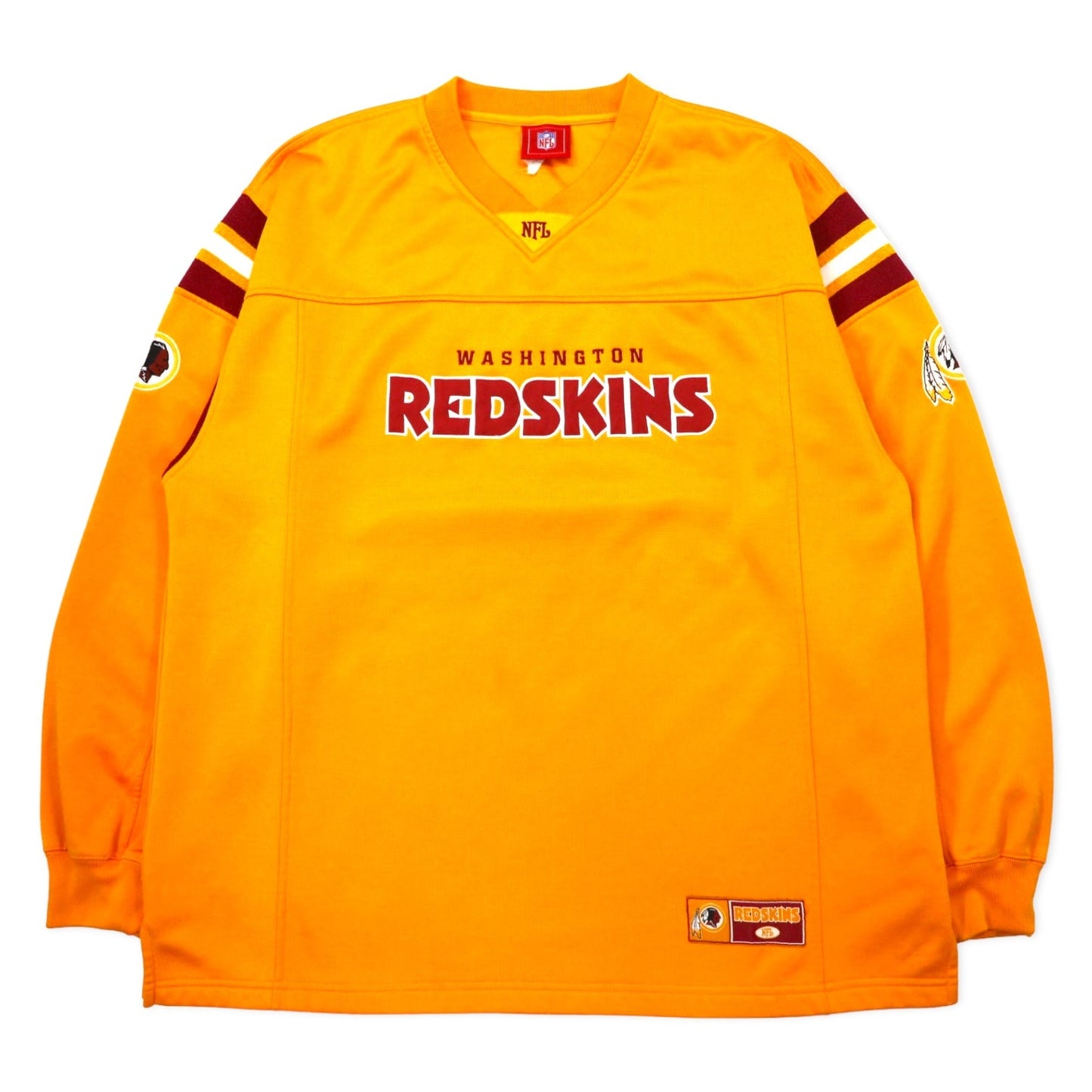 NFL Game Shirt, XL, Yellow Polyester, RED SKINS, Oversized