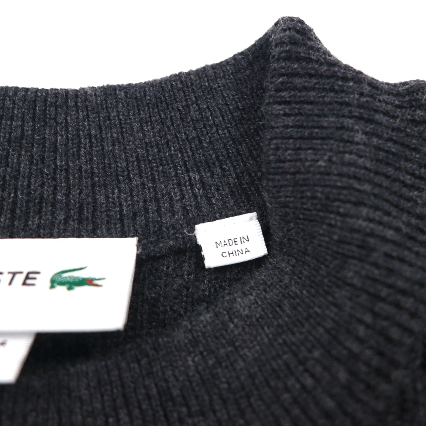 LACOSTE コマンド ニット セーター M ウール Dressinn Sweatere エポレット エルボーパッチ AH9167