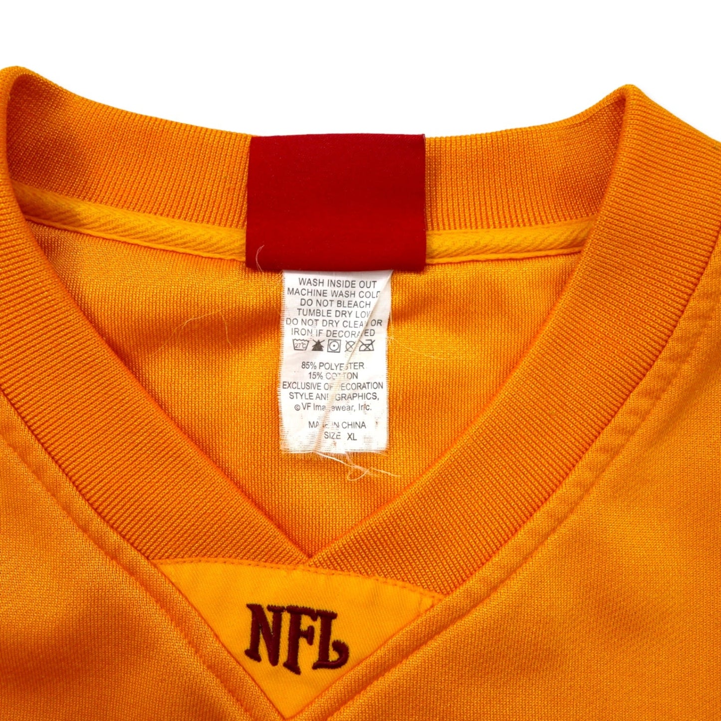 NFL Game Shirt, XL, Yellow Polyester, RED SKINS, Oversized