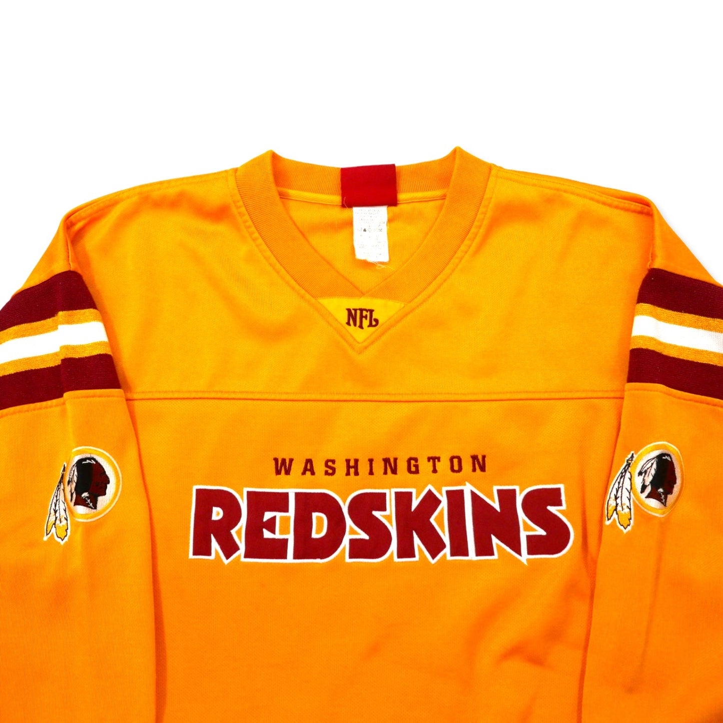 NFL Game Shirt, XL, Yellow Polyester, RED SKINS, Oversized