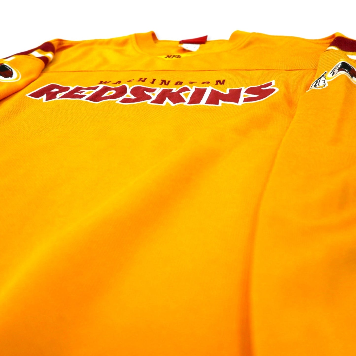 NFL Game Shirt, XL, Yellow Polyester, RED SKINS, Oversized