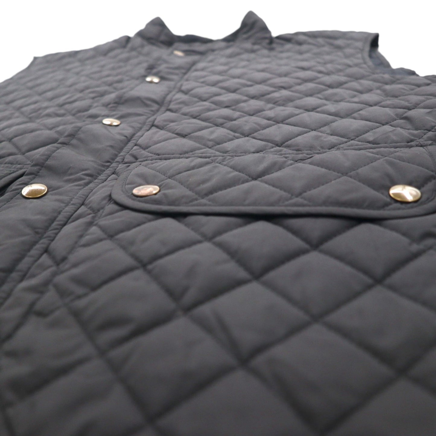 BELSTAFF キルティング ベスト 2XL ブラック 中綿 スナップボタン フラップポケット Gold Label