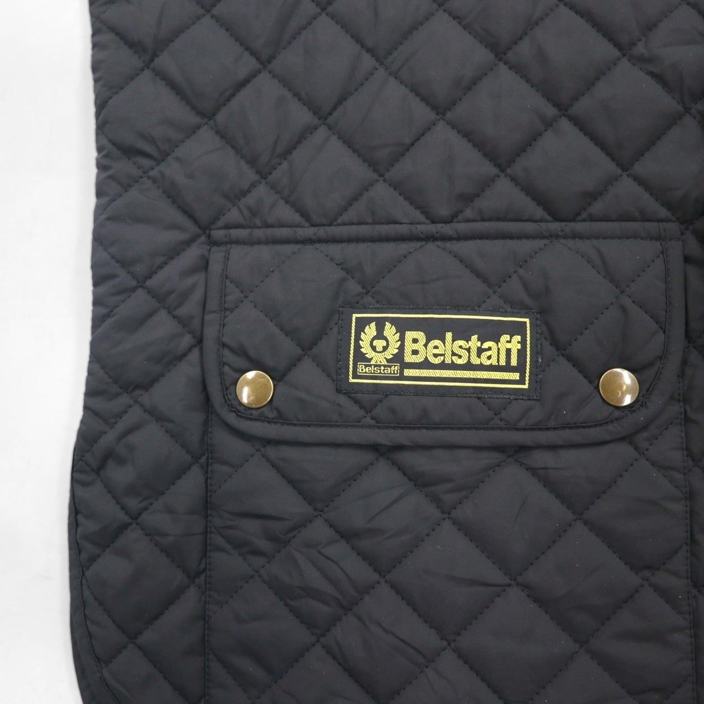 BELSTAFF キルティング ベスト 2XL ブラック 中綿 スナップボタン フラップポケット Gold Label