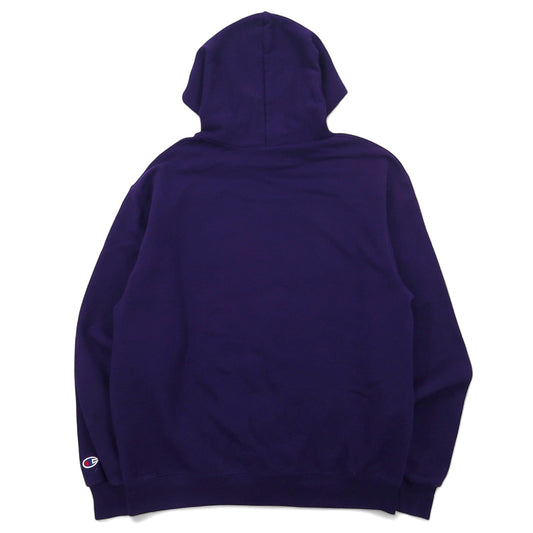 Champion 00年代 カレッジ プリント プルオーバーパーカー L ネイビー コットン 裏起毛 TEXAS CHRISTIAN UNIVERSITY アーチロゴ 2段プリント ホンジュラス製