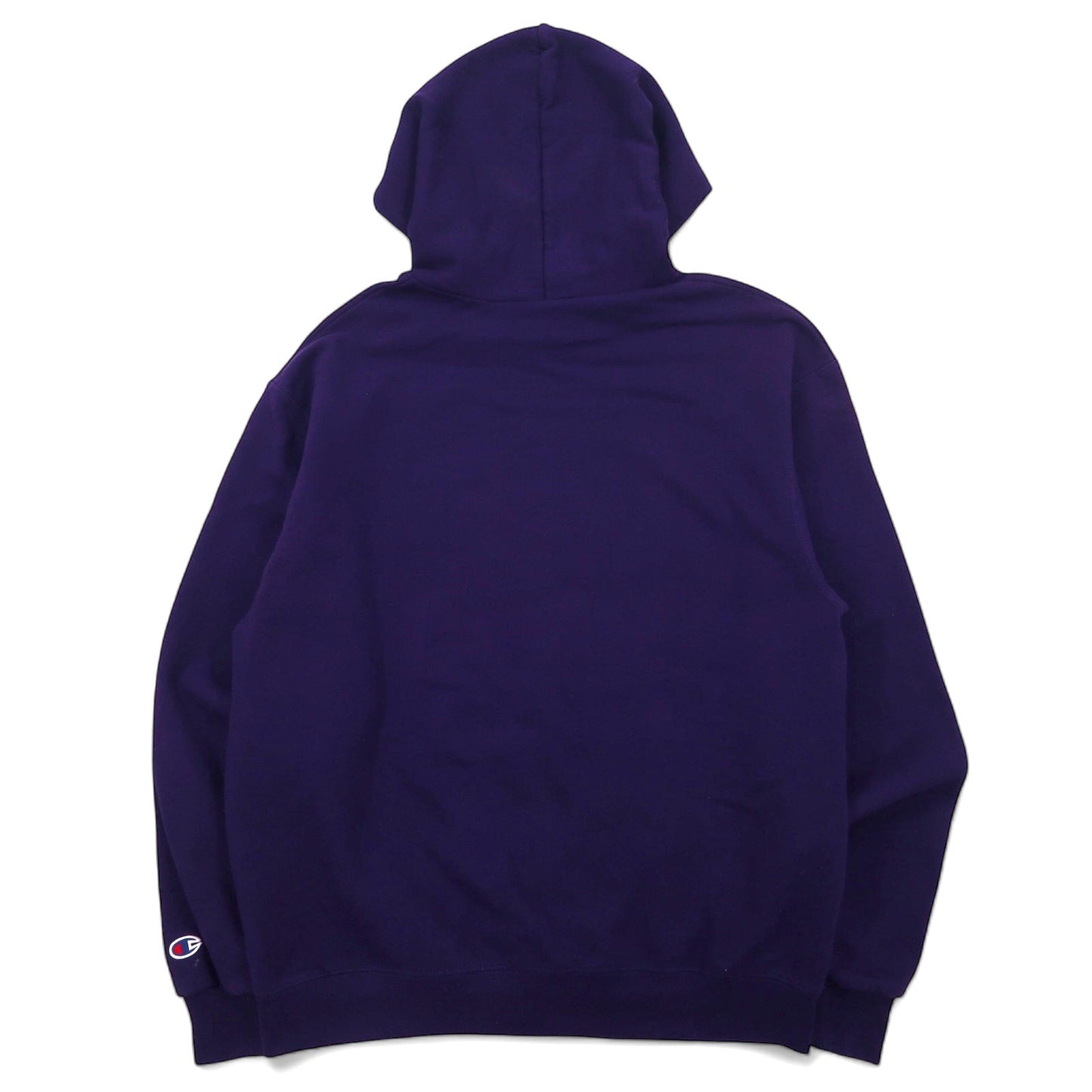 Champion 2000s College Print Pullover Hoodie, Size L, Navy, Cotton, Fleece-Lined, TEXAS CHRISTIAN UNIVERSITY Arch Logo, Double Print, Made in Honduras
