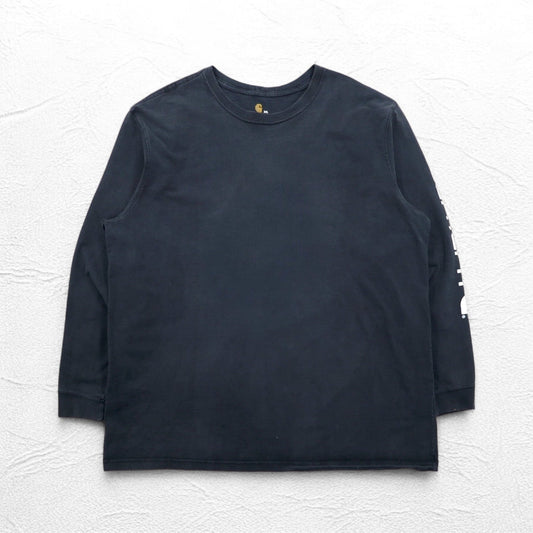 Carhartt Long Sleeve T-Shirt, Original Fit, Black, Cotton, Size 3XL