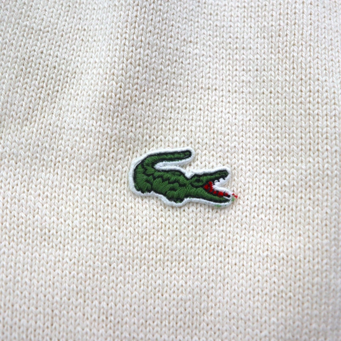 LACOSTE チルデン ニット ベスト L ホワイト コットン Vネック アーガイル柄