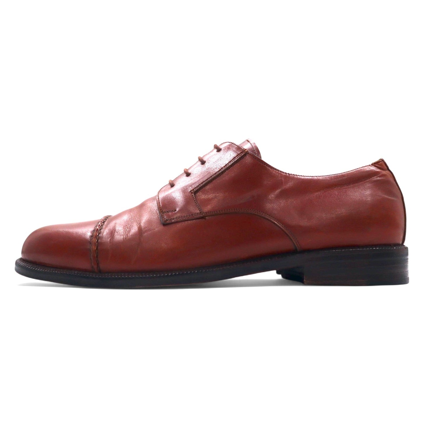 DAVID EDEN Straight Tip Dress Shoes, Size 27.5cm, Brown Leather