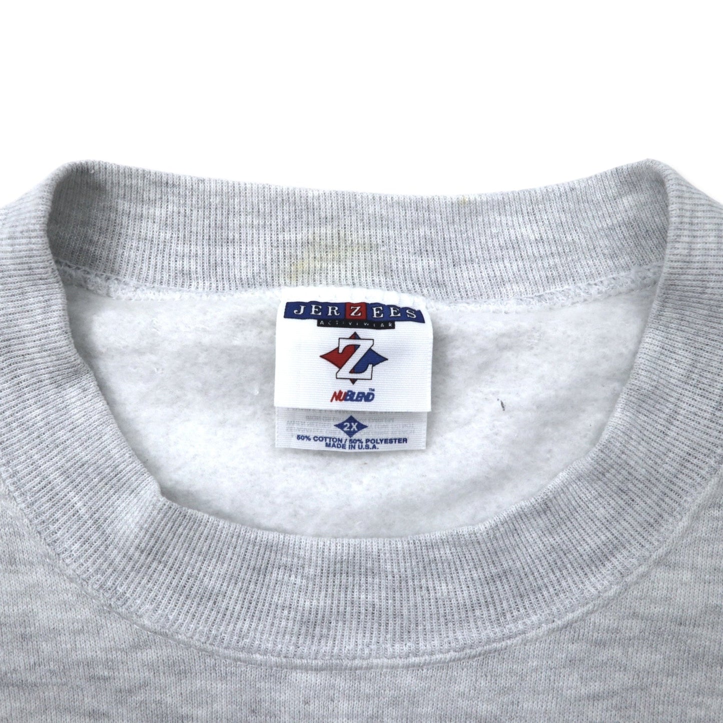 JERZEES Made in USA 90s ARTWEAR Print Sweatshirt, Size 2X, Gray, Cotton with Fleece Lining, Oversized
