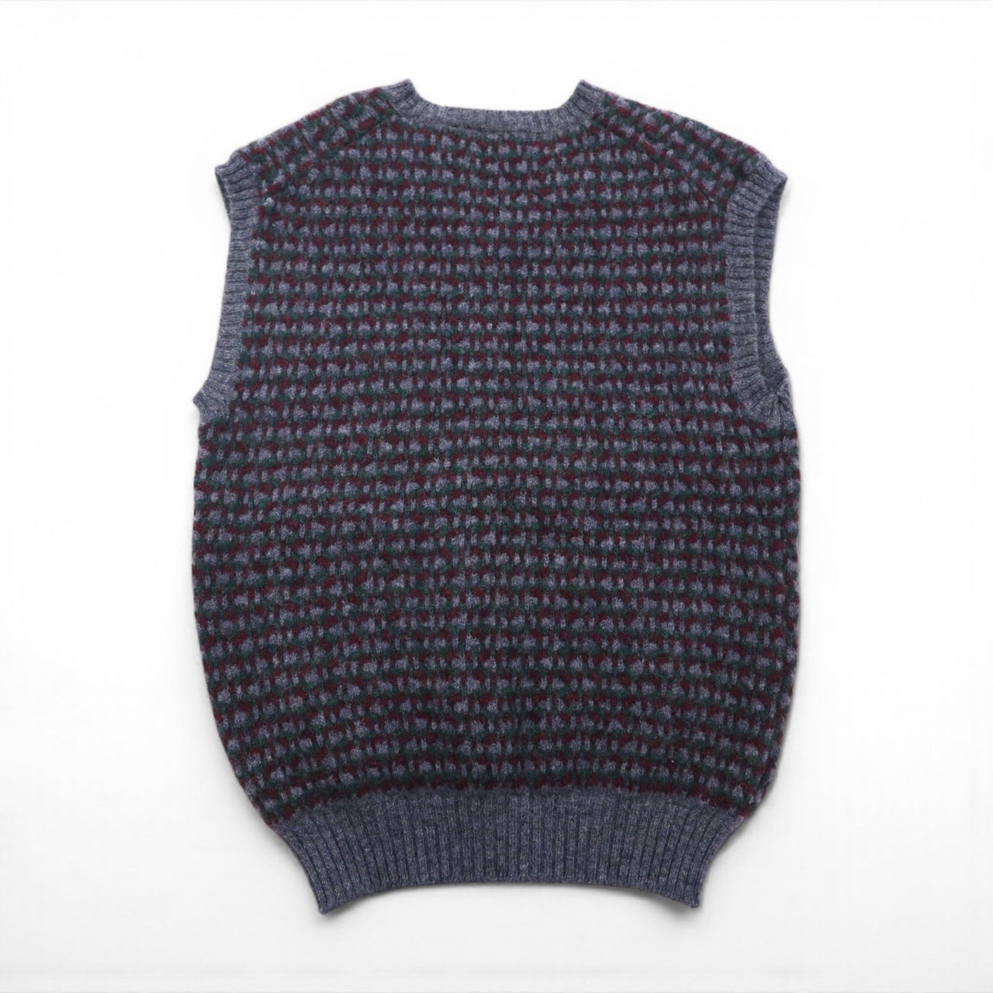 Woolrich 80年代 イギリス製 Vネック ワイド ニット ベスト XL グレー ウール