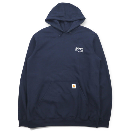 Carhartt Midweight PO Hoodie, Large, Navy, Cotton with Fleece Lining, K121-472