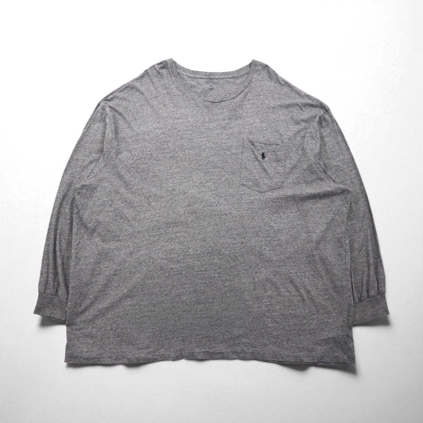 Polo Ralph Lauren ビッグサイズ 長袖Tシャツ ロンT 4XL グレー 胸ポケット スモールポニー刺繡