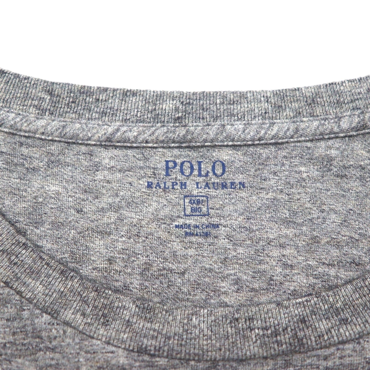 Polo Ralph Lauren ビッグサイズ 長袖Tシャツ ロンT 4XL グレー 胸ポケット スモールポニー刺繡