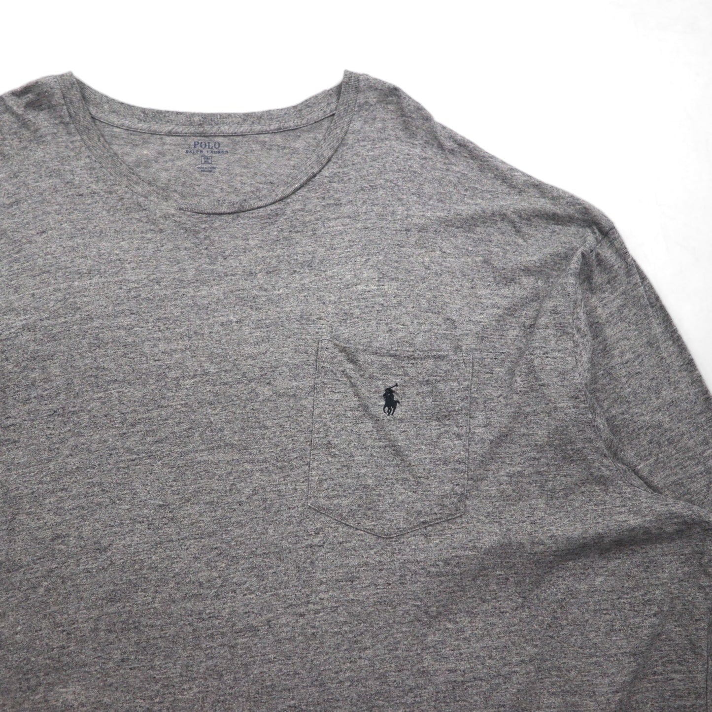 Polo Ralph Lauren ビッグサイズ 長袖Tシャツ ロンT 4XL グレー 胸ポケット スモールポニー刺繡