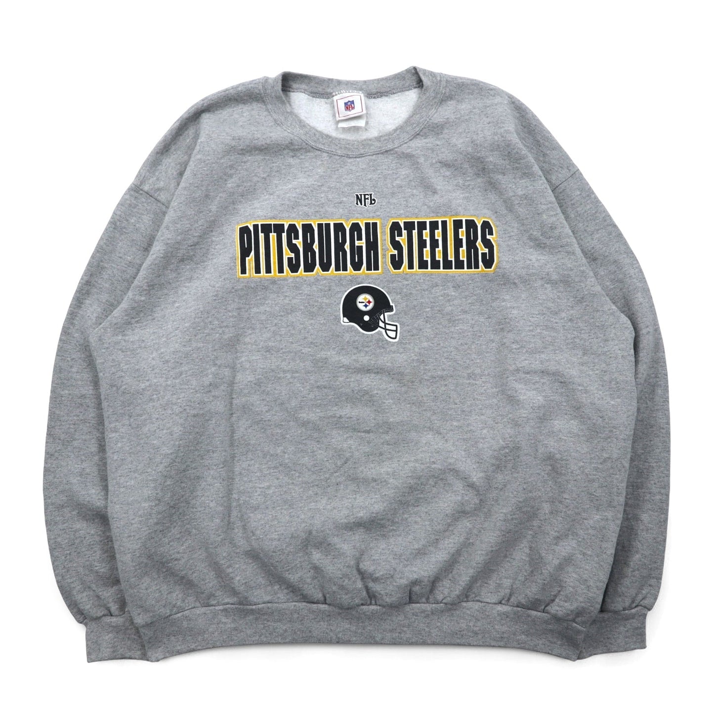 NFL 90s Crew Neck Sweatshirt, Size XL, Gray, Printed with PITTSBURGH STEELERS, Made in Mexico
