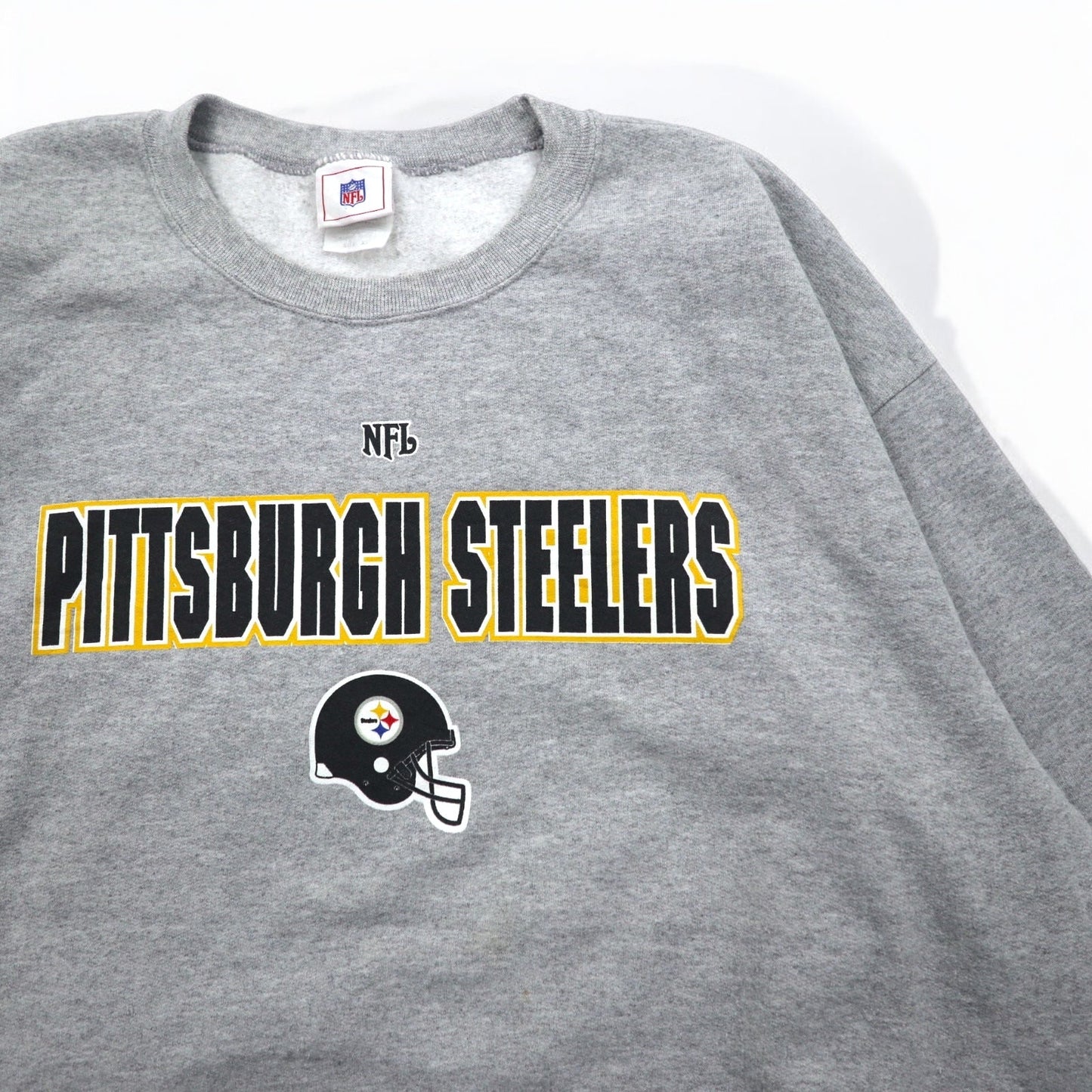 NFL 90s Crew Neck Sweatshirt, Size XL, Gray, Printed with PITTSBURGH STEELERS, Made in Mexico