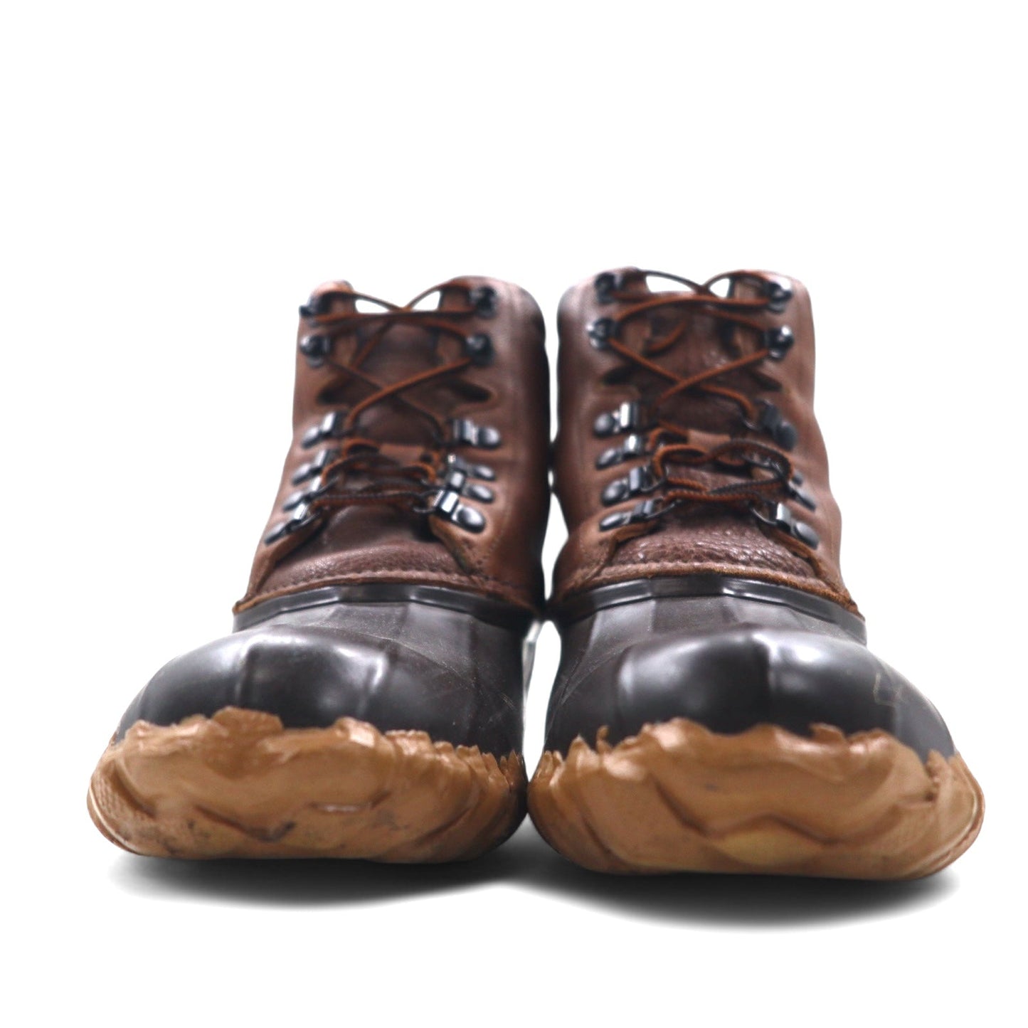 SISII Bean Boots Rain Boots, Size 24cm, Brown Leather and Rubber. Available at JOURNAL STANDARD.