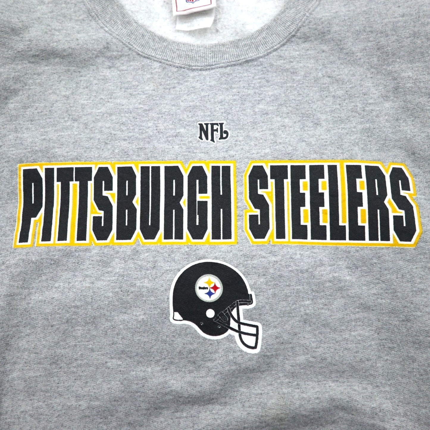 NFL 90s Crew Neck Sweatshirt, Size XL, Gray, Printed with PITTSBURGH STEELERS, Made in Mexico