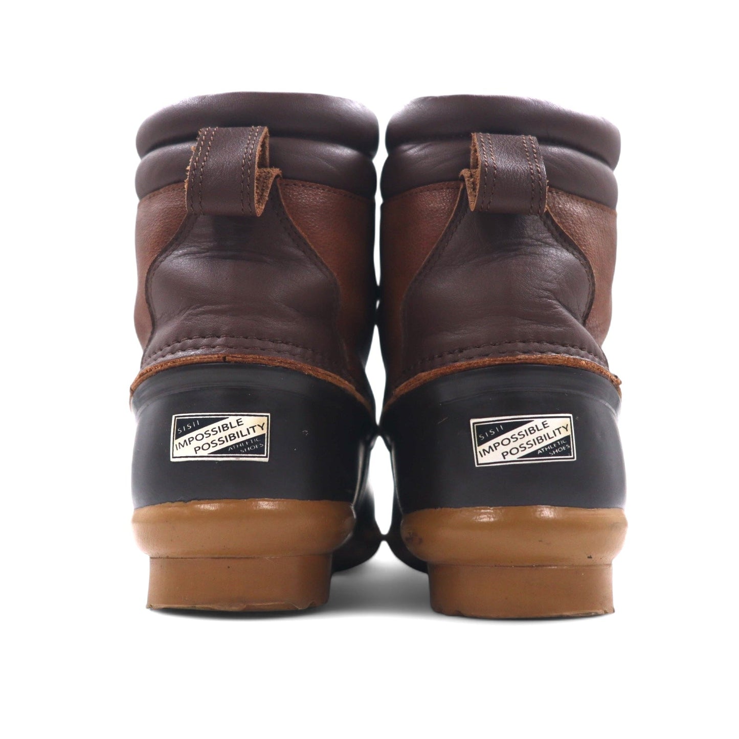 SISII Bean Boots Rain Boots, Size 24cm, Brown Leather and Rubber. Available at JOURNAL STANDARD.