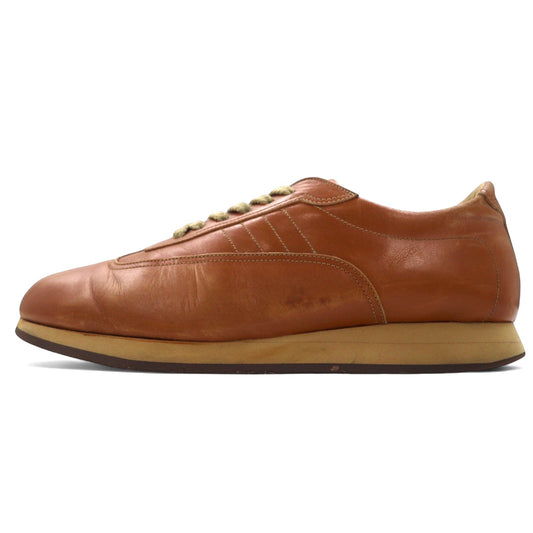 BURBERRY Calf Leather Sneakers, Size 24.5cm, Beige, BU1340