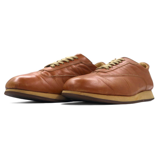 BURBERRY Calf Leather Sneakers, Size 24.5cm, Beige, BU1340